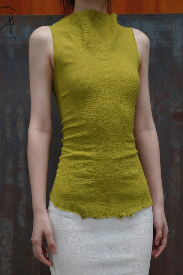 Marc le bihan silk stretch vest 26954 series handmade in France MLB-26954 E23-ANIS 26954 E23